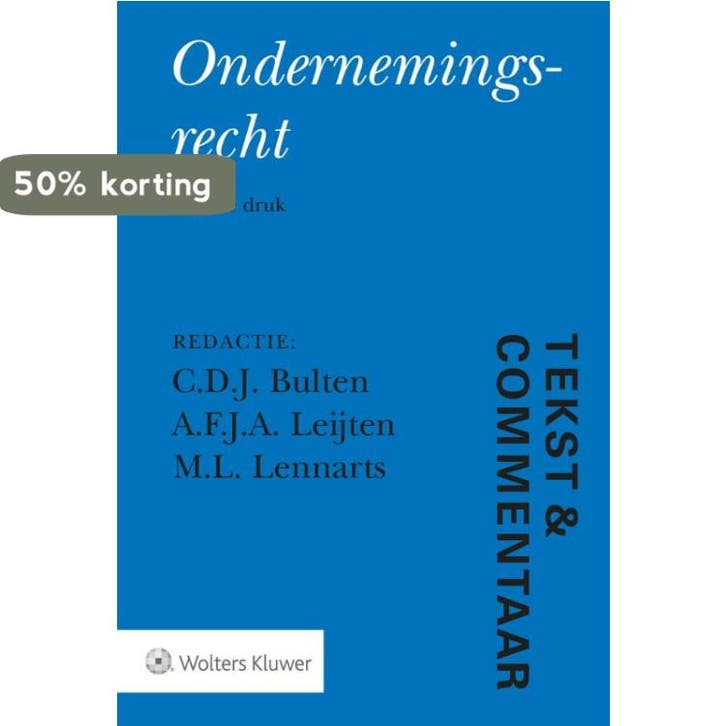 Ondernemingsrecht / Tekst & Commentaar 9789013155884, Boeken, Wetenschap, Nieuw, Verzenden