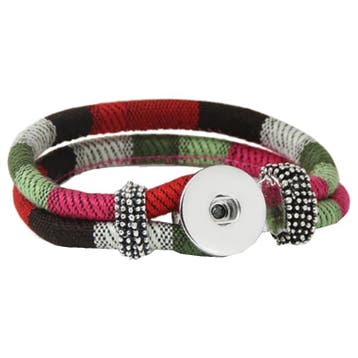 Fako Bijoux - Armband Voor Click Buttons - Inka - Groen/Rood, Verzenden