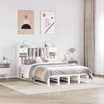 vidaXL Bed met boekenkast zonder matras grenenhout wit, Verzenden, Nieuw
