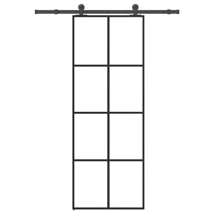 vidaXL Schuifdeur met beslag 76x205 cm ESG-glas en aluminium, Doe-het-zelf en Bouw, Deuren en Vliegenramen, Nieuw, Verzenden
