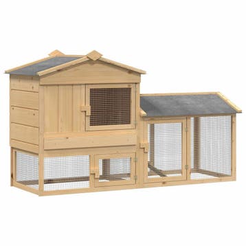 vidaXL Kippenhok 2 st Bruin 150 x 60 x 89 cm Massief, Verzenden