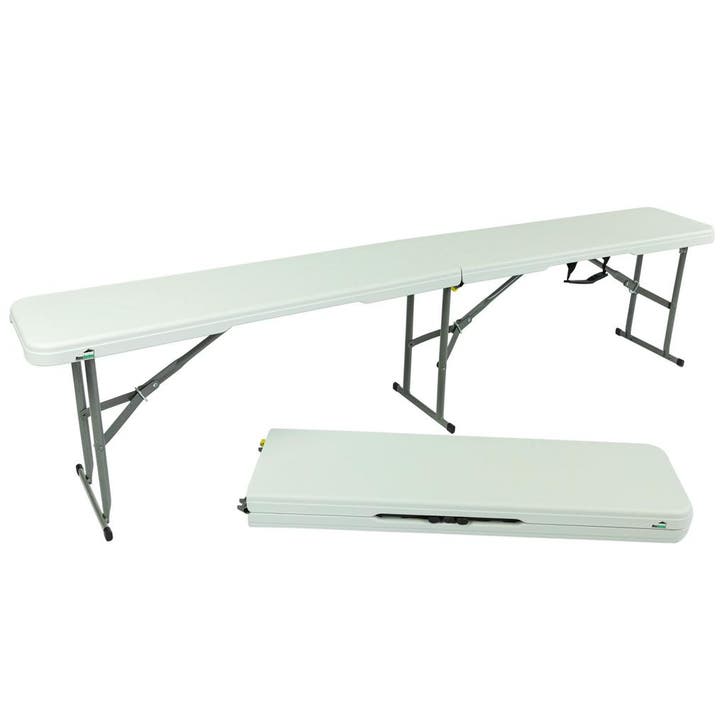 MaxxGarden - Opvouwbare Zitbank - 183 x 28 x 43cm -Wit, Tuin en Terras, Ligbedden, Nieuw, Ophalen of Verzenden