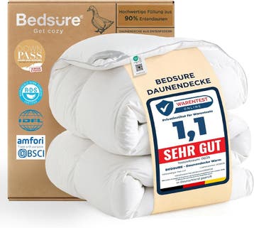 Bedsure donsdeken 155x220 | 35% korting retour deal, Eenpersoons, Verzenden, Wit, Deken of Dekbed