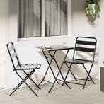 vidaXL Tuin Bistro Set 3 pcs Antraciet Staal, Tuin en Terras, Verzenden, Nieuw