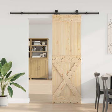 vidaXL Schuifdeur NARVIK Naturel en Zwart 70 x 210 cm (213,5, Verzenden, Nieuw