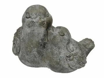 Vogel Koppel keramiek cement Old Green 16x9.5x11 cm, Nieuw