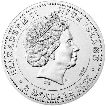 Niue. 2 Dollars 2022 2 oz $2 NZD Niue Silver Isis - The