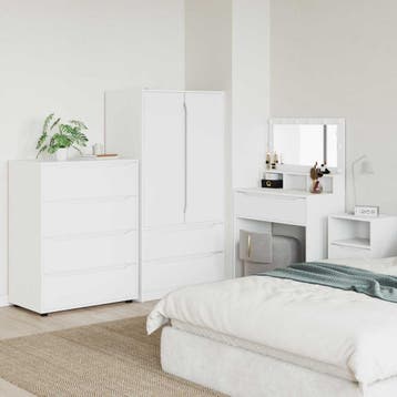 vidaXL Opbergkasten 80 x 48 x 105 cm Bewerkt hout Wit, Verzenden, Nieuw
