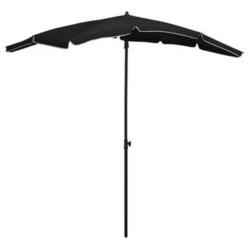 vidaXL Parasol met paal 200x130 cm zwart, Verzenden, Nieuw