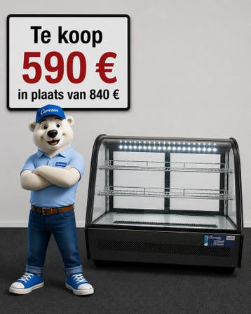 Panoramische koelvitrine horeca tweedehands, Elektronische apparatuur, 150 tot 200 liter, Gebruikt, 60 cm of meer, Minder dan 85 cm