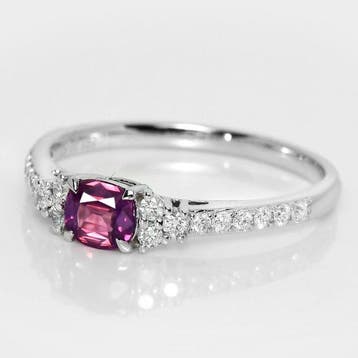 Zonder minimumprijs - Ring - 14 karaat GIA 0,43 ct Kashmir