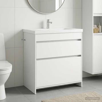 vidaXL Badkamer Onder Het Wastafel Kast Wit 78,5 x 37,5 x 81, Verzenden