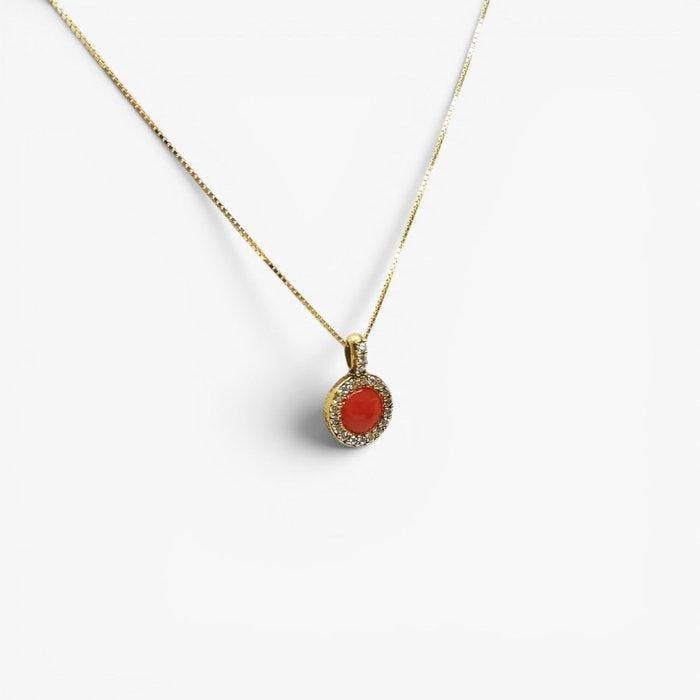 Koraal - Argento 925 - Ketting met hanger - Italiaans, Antiek en Kunst, Curiosa en Brocante