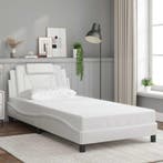 vidaXL Bedframe Viana zonder matras kunstleer wit 100x200, Verzenden, Nieuw