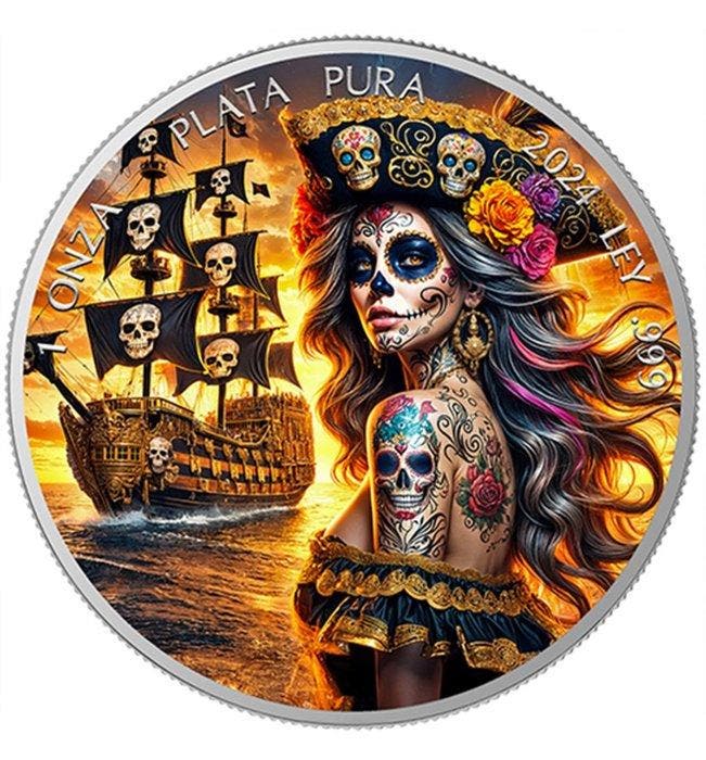 Mexico. 1 Onza 2024 Dia De los Muertos - Pirate , 1 Oz, Postzegels en Munten, Munten | Europa | Niet-Euromunten