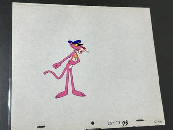 Friz Freleng - Originele animatiecel en tekening van de Pink, Nieuw in verpakking