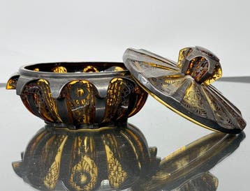 Tafelmiddenstuk - Tin, Glas - Bonbonnière glas/metaal