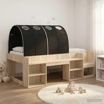 vidaXL Jeugdbed Frame Hoog met Opbergruimte 3 st Sonoma, Huis en Inrichting, Slaapkamer | Bedden, Verzenden, Nieuw