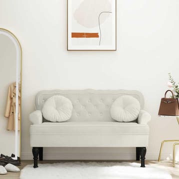 vidaXL Bankje met rugleuning 119,5x64,5x75 cm fluweel, Verzenden, Nieuw