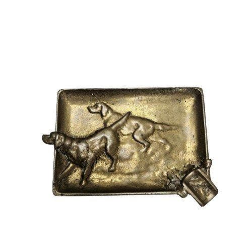 Cendrier - Bronze - chiens de chasse, Antiquités & Art, Curiosités & Brocante