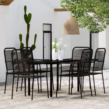 vidaXL 7-delige Tuinset zwart, Verzenden, Nieuw, Tuinset
