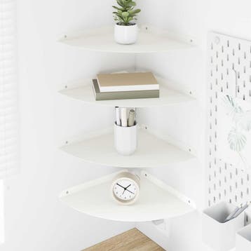 vidaXL Hoek Plank 4 st Wit 30 x 30 x 2 cm, Verzenden