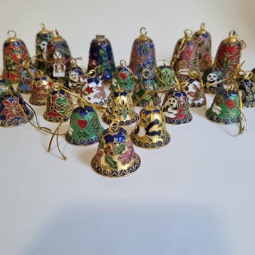 Décoration de Noël (29) - cloches cloisonnées - Laiton,, Nieuw