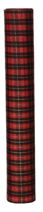 Decostof tafelloper tartan schotse ruit rood zwart fijn, Nieuw
