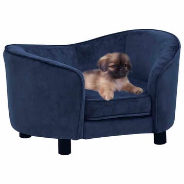 vidaXL Hondenbank 69x49x40 cm pluche blauw, Verzenden