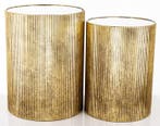 Salontafel - Staal, Glas - Gold Mirror Top