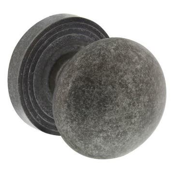 Intersteel Knop op rozet vast gemonteerd met ril oud grijs, Ophalen of Verzenden, Nieuw