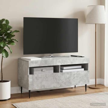 vidaXL LED tv-meubel Betongrijs Bewerkt hout, Verzenden