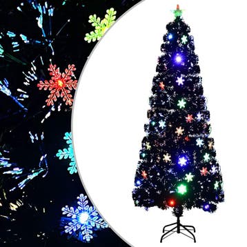 vidaXL Kerstboom met LED-sneeuwvlokken 240 cm glasvezel, Verzenden, Nieuw