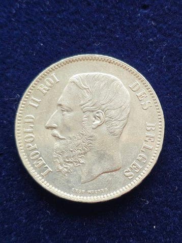 België. Leopold II. 5 Francs 1873 (Zonder minimumprijs), Postzegels en Munten