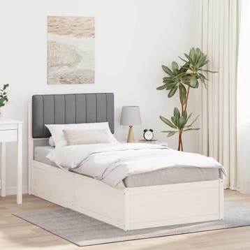 vidaXL Bedframe met Gevoerde Hoofdbord Lichtgrijs 90 x 200, Verzenden, Nieuw