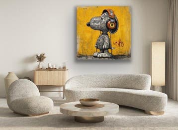 ERIC BRUMETTE - SNOOPY SAVED MY LIFE 59 - Toile L - LIMITED, Antiquités & Art