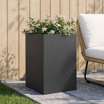 vidaXL Plantenbak Zwart 50 x 50 x 75 cm Koudgewalst staal, Verzenden