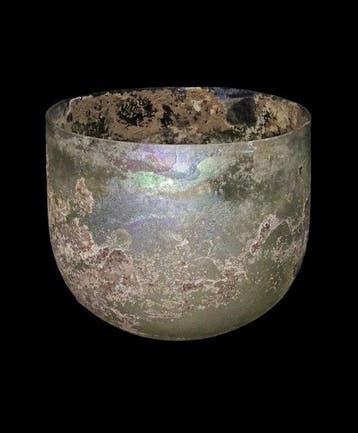 Oud-Romeins Grote glazen kom - tafelservies gallo-romaanse -