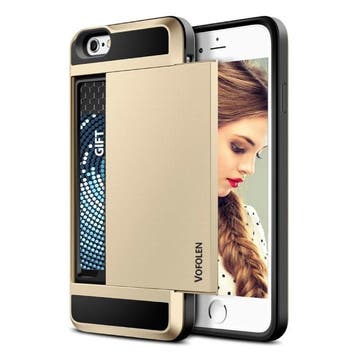 iPhone 5S - Wallet Card Slot Cover Case Hoesje Business Goud, Verzenden, Nieuw