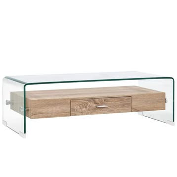 vidaXL Salontafel 98x45x31 cm gehard glas transparant, Huis en Inrichting, Tafels | Salontafels, Verzenden, Nieuw