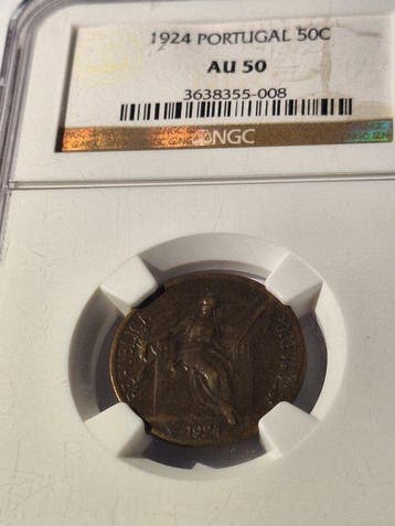 Portugal. Republic. 50 centavos 1924 AU50