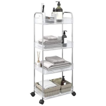 vidaXL Opbergtrolley 4-laags 37x28x95 cm acryl transparant, Doe-het-zelf en Bouw, Transportwagens, Verzenden, Nieuw