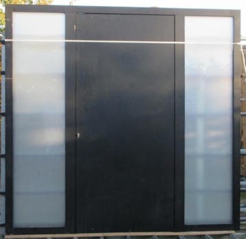 aluminium voordeur , buitendeur , deur 228 x 219 zwart 9005, Ophalen of Verzenden, Buitendeur