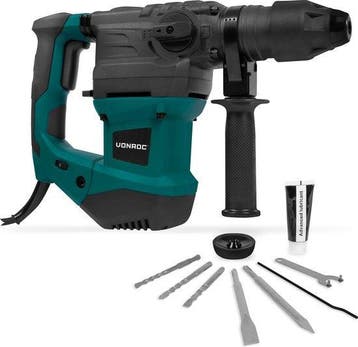 2dekans | VONROC Boorhamer 1500W – 6 Joule – Instelbare, Ophalen of Verzenden, Nieuw