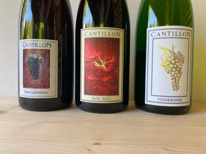 Cantillon - Sang Bleu 2023 + Vigneronne 2023 + Saint, Verzamelen, Wijnen
