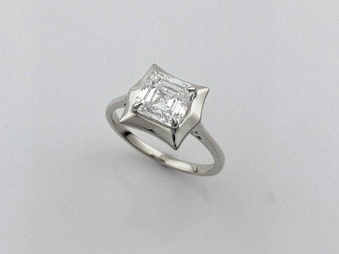 Zonder minimumprijs - Ring - 14 karaat Witgoud - 2.05ct. tw., Handtassen en Accessoires, Ringen