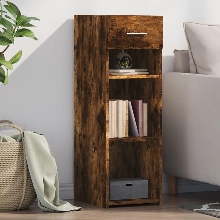 vidaXL Dressoir 30x42,5x93 cm bewerkt hout gerookt, Huis en Inrichting, Kasten | Dressoirs, Nieuw, Verzenden