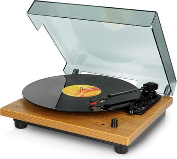 Platenspeler - met speakers - Bluetooth - Auto-stop - Bruin, Audio, Tv en Foto, Verzenden, Nieuw