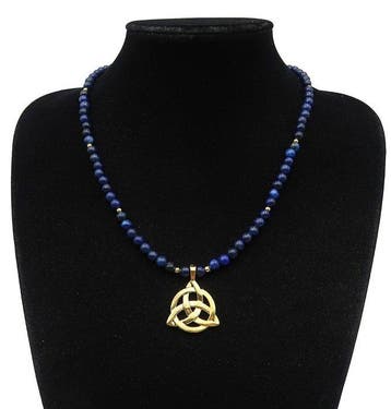 Lapis lazuli - Keltische knoop - Drie-eenheid - Welvaart en