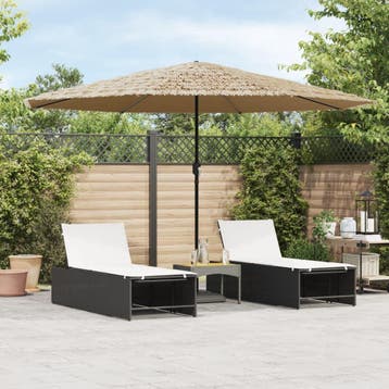vidaXL Parasol met stalen paal 388x388x248 cm bruin, Verzenden